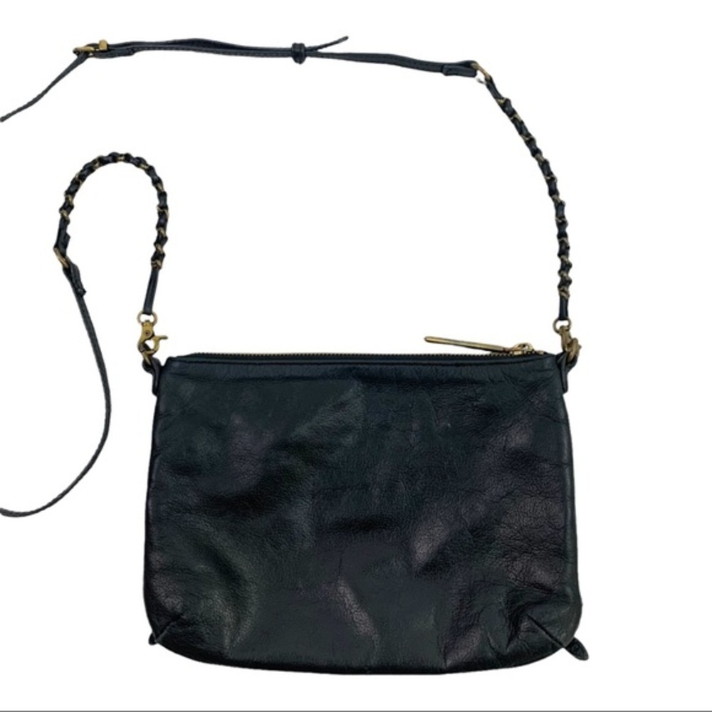 Elliot Luca Black Gold Leather Chain Crossbody Purse Women’s - Picture 3 of 15
